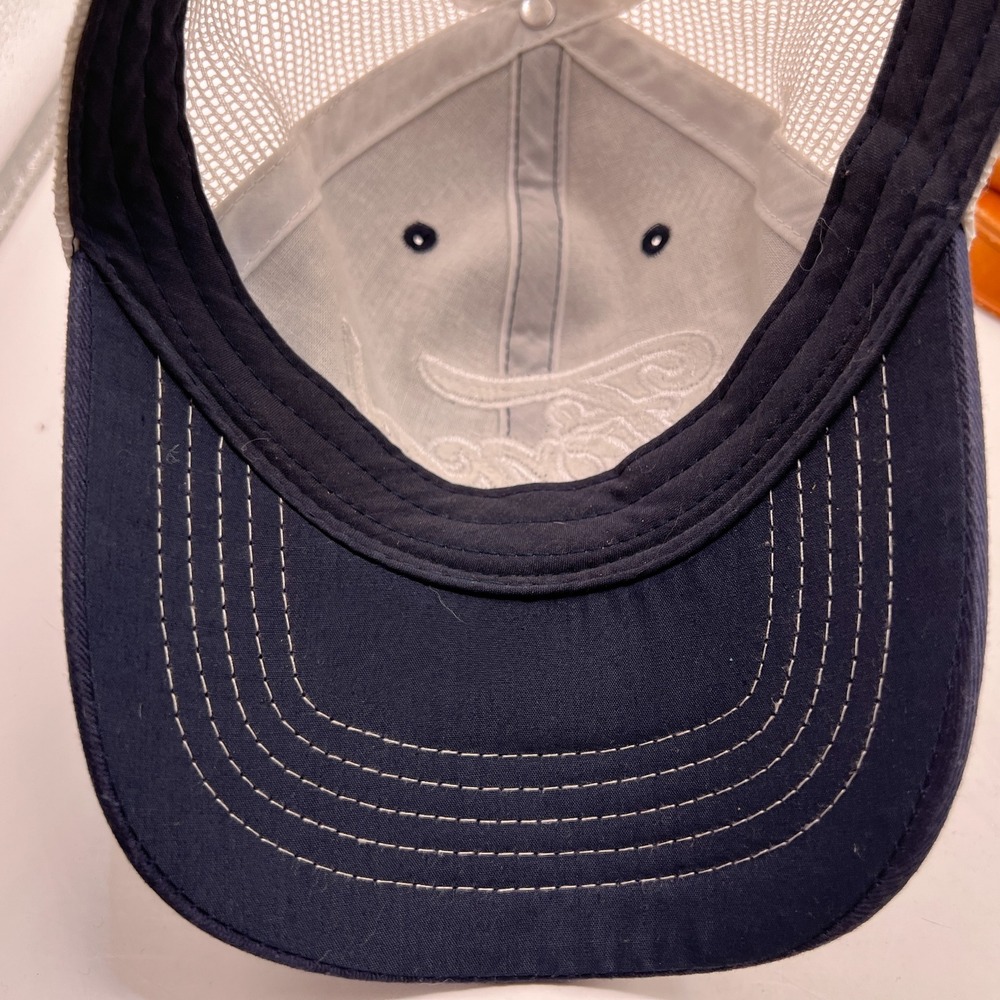 Ford Motor Company Navy Blue White Mesh Trucker Hat Infinity Her Adjustable Cap - Picture 7 of 9